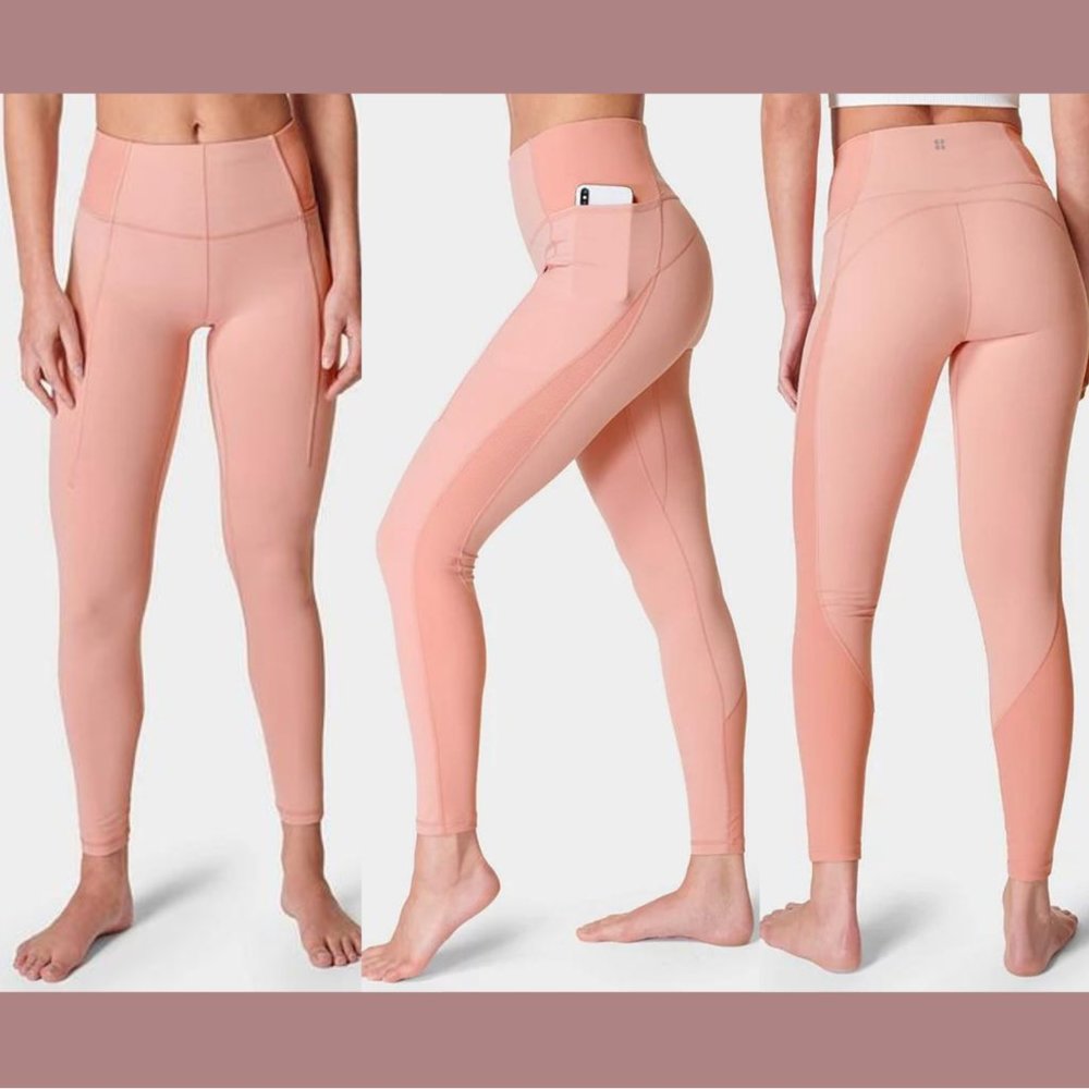 Sweaty Betty [ XL 12 ] Super Soft Flow Yoga‎ 7/8 Leggings in Bloom Pink
